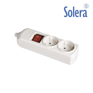 BASE BIPOLAR 2 TOMAS CON T/T LATERAL 16A 250V BLANCO INTERRUPTOR LUMINOSO