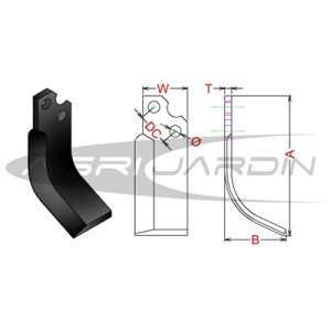 CUCHILLA ROTOVATOR BCS 735, 705, Paterno