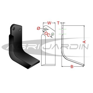 CUCHILLA ROTOVATOR VALPADANA, ENGUIX, PASBO, PASQUALI, SOVEMA