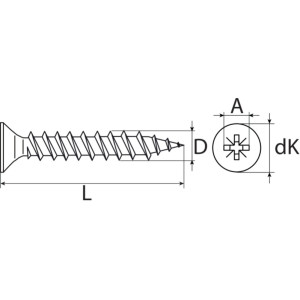 TORNILLO PARA AGLOMERADO 3,5X16