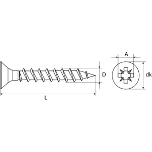 TORNILLO PARA MUEBLES 3X12