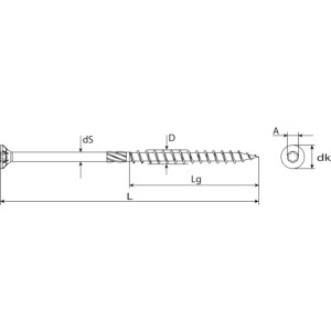 TORNILLO PARA MADERA 8X260