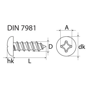 TORNILLO INOXIDABLE CABEZA REDONDA 2,9X13