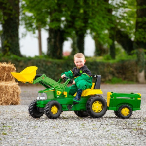 TRACTOR DE PEDALES JOHN DEERE CON PALA Y REMOLQUE