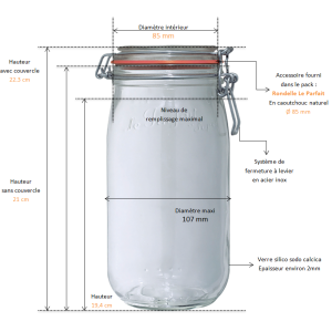 TARRO DE CRISTAL PARA CONSERVA 1.5L