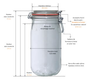 TARRO DE CRISTAL PARA CONSERVA 2.0L