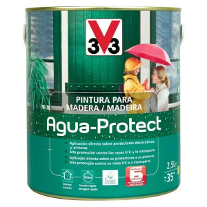 PINTURA PROTECTORA PARA LA MADERA AGUA PROTECT 2,5L BLANCO CREMA SATINADO